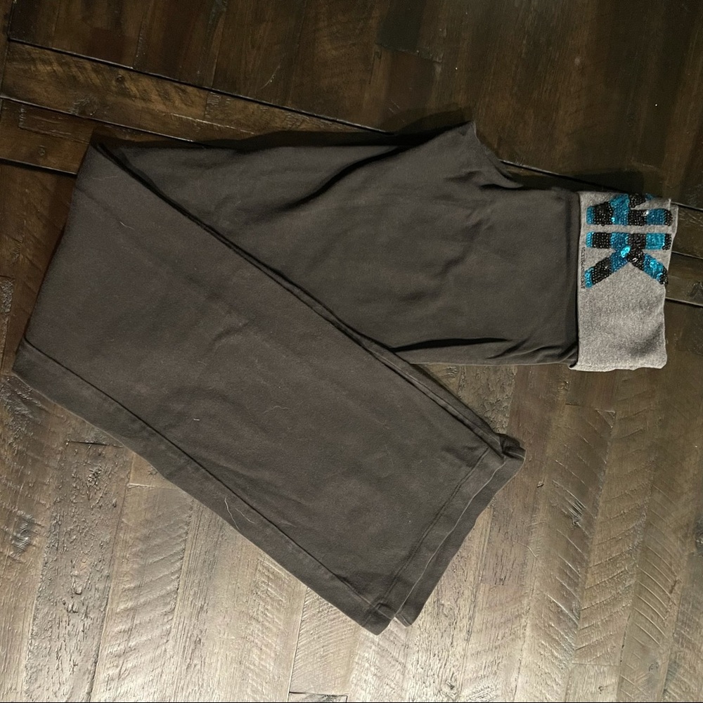 Pink sequence yoga pants